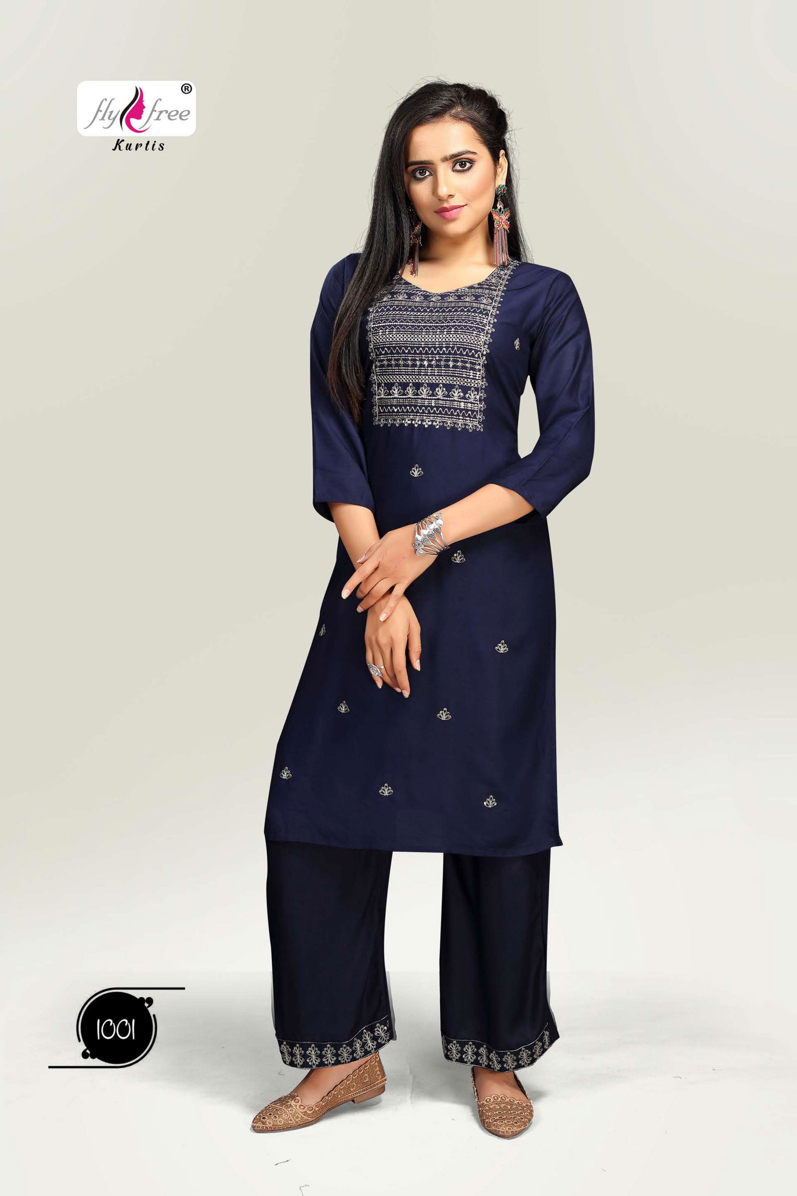 Fly Free Livik Ethnic Wear Kurti With Palazzo Rayon Designer Collection
