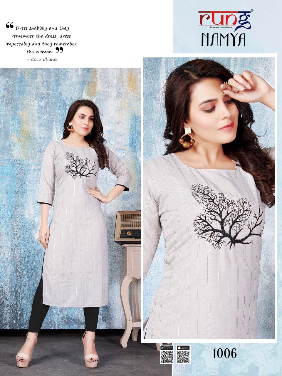 Rung Namya Latest Ethnic Wear Masleen Designer Kurtis Collection
