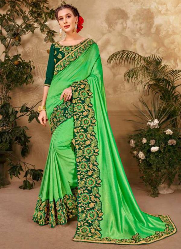 Kalista Fashion Century Vol 3 Vichitra Silk Designer Party Wear Heavy Embroidery Work Saree Collections