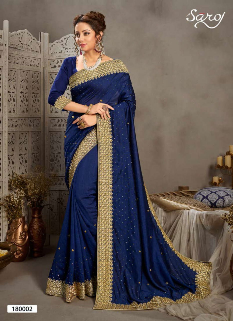 Saroj Kala Nidhi Vichitra Silk Latest Heavy Designer Festive Wear Fancy Silk Sarees Collection
