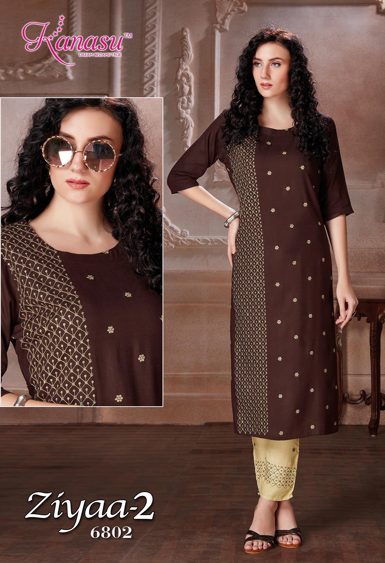 Kanasu Ziyaa 2 New Regular Wear Rayon Kurti With Pant Collection