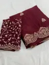 Aab Star Georgette Stylish Embroidered Georgette Saree Online Wholesale