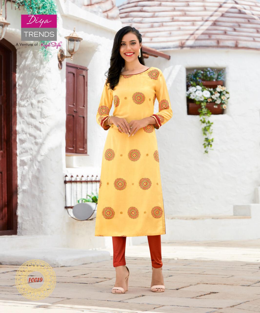 Garden City 10 Ethnic Wear Designer Printed Rayon Kurtis Collection
