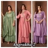 Ladies Flavour Angrakha 2 Vichitra Wholesale Kurti With Bottom Dupatta In India