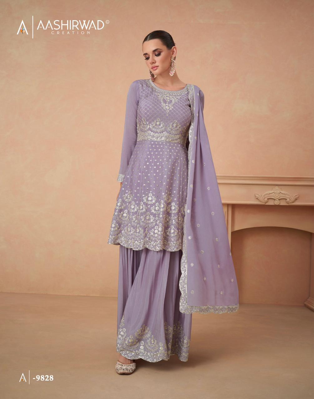 Aahana By Aashirwad Sharara Heavy Wedding Salwar Suits 