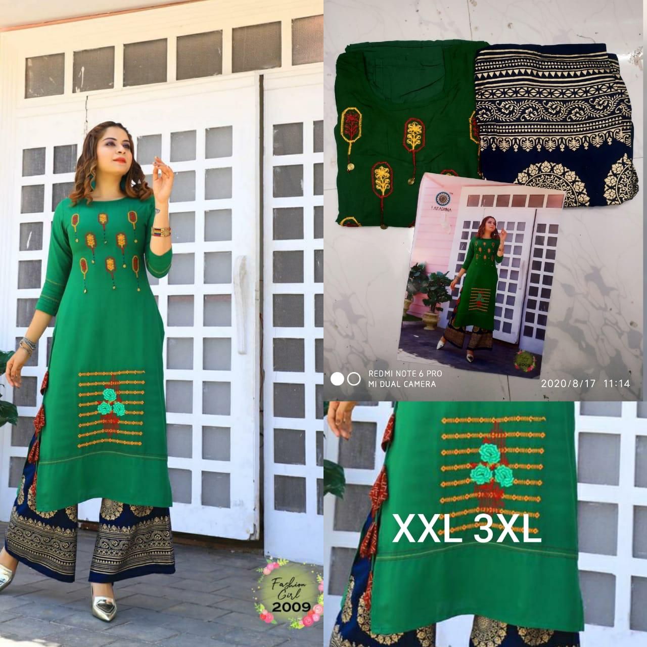 ARADHNA FASHION GIRL VOL 2 Heavy Rayon with Embroidery Work & Manual Work with Heavy Rayon With Ordinary Print & Gold Print Pazzo Kurtis Set Collections