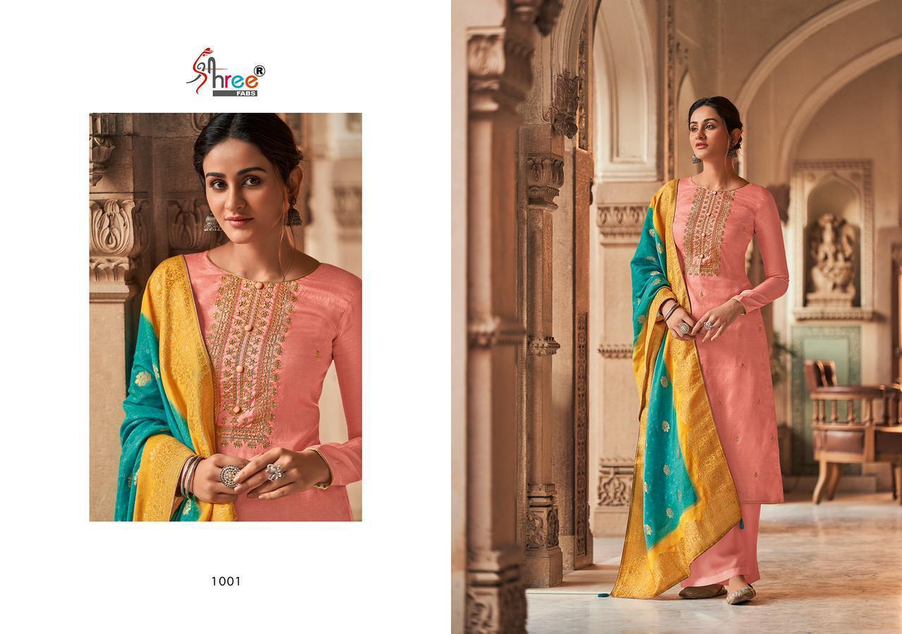 Shree Diyah 2 Designer Casual Wear Silk Buti With Embroidery Work Top With Jacquard Dupatta Dress Material Collection