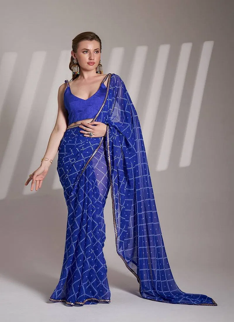 Ziva 42 Beautiful Bandhani Printed Georgette Saree Wholesalers In Delhi