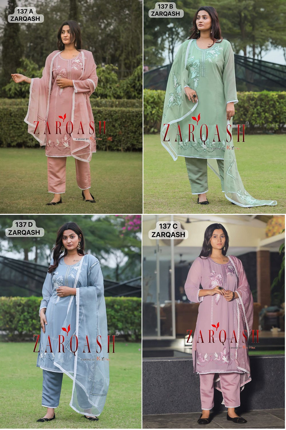 Zarqash Z 137 Series Pakistani Salwar Suit Wholesale Market in Surat with Price