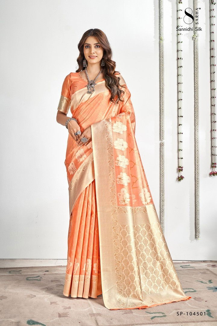 Sannidhi Silk By Sarha Soft Tissue Wedding Wear Saree Wholesale In India