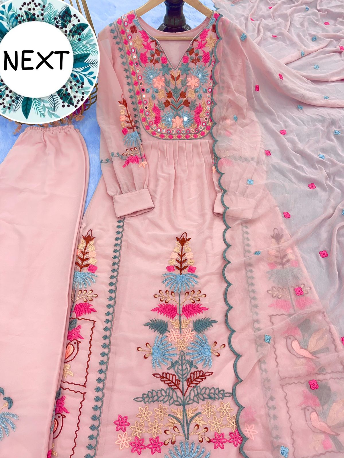  DN 320 Faux Georgette Kurti With Bottom Dupatta Catalog