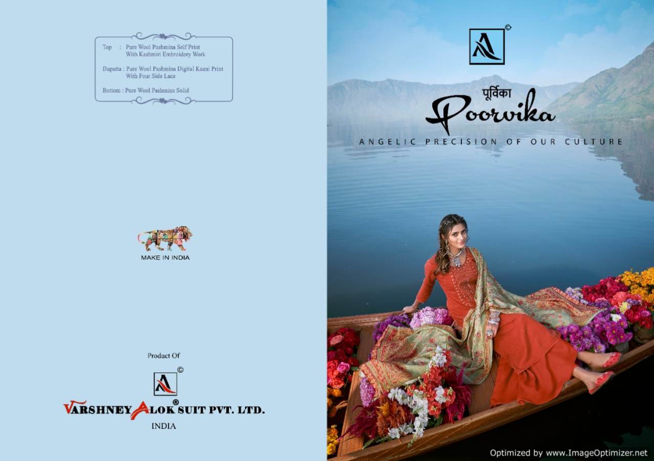 Alok Poorvika Latest Collection Of Designer Digital Printed Pure Pashimina Dress Material 