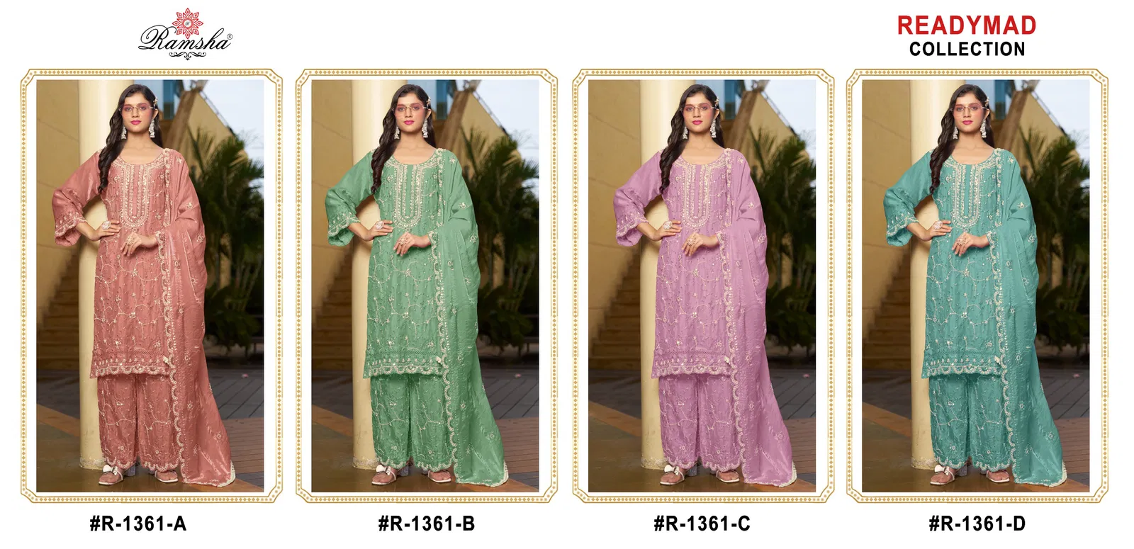 R 1361 Nx By Ramsha Fandy Pakistani Readymade Suits Suppliers In India