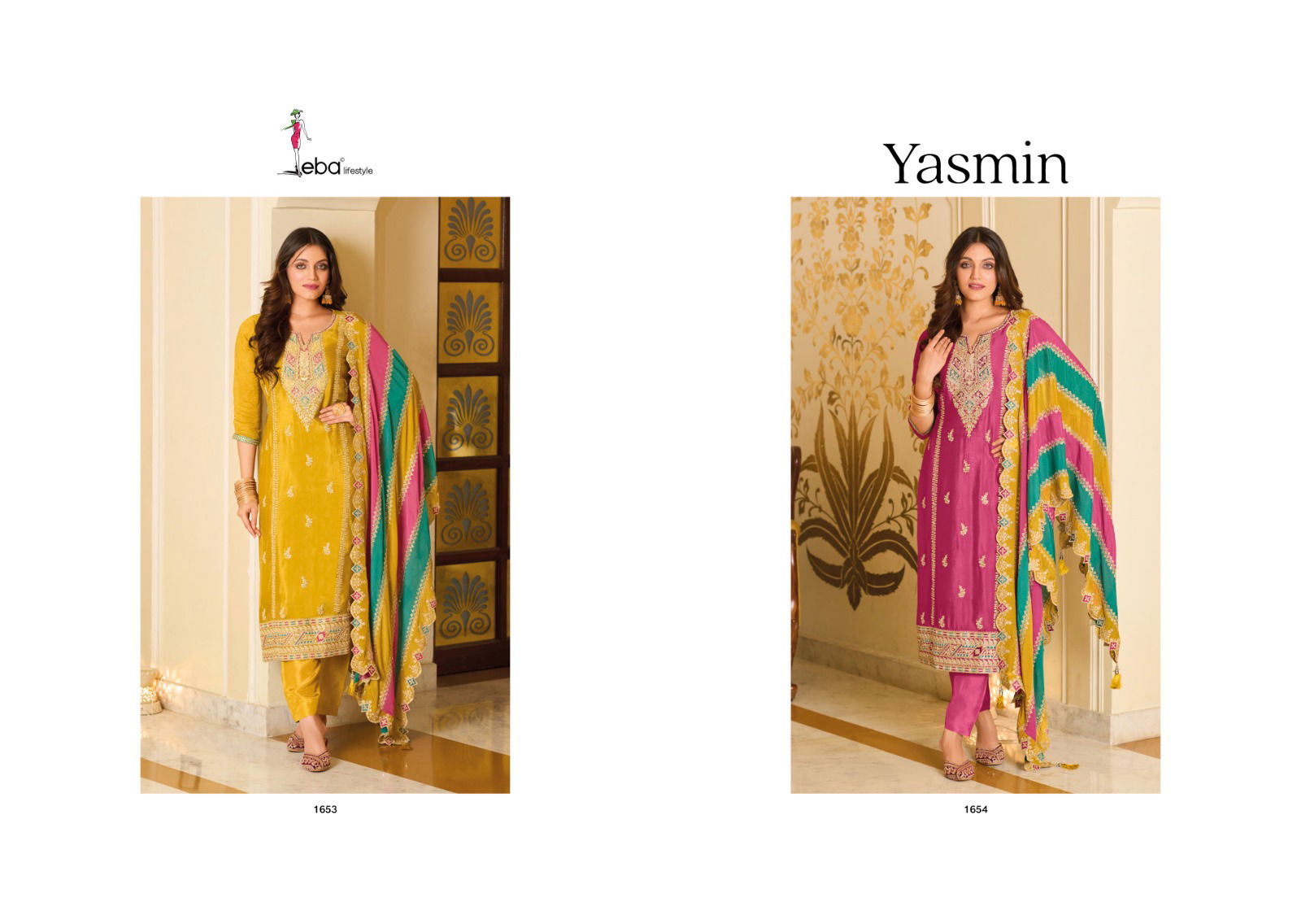 Yasmin By Eba Lifestyle 1653 To 1654 Series Wholesale Readymade Suits Suppliers in Mumbai