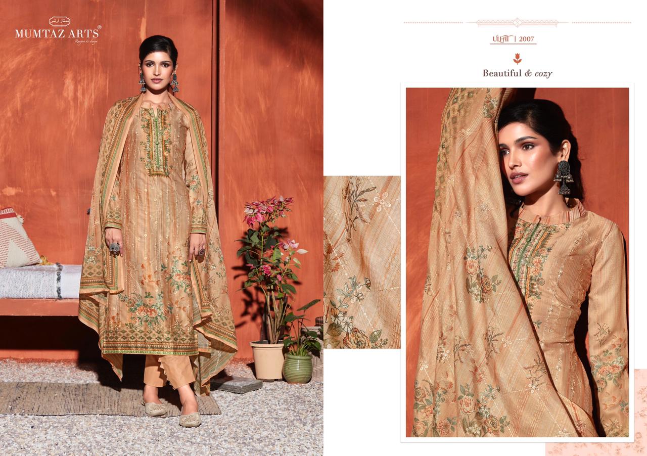 Mumtaz Ulfat New Festive Wear Jam Satin Designer Latest Dress Material Collection