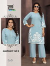 Lucknavi Vol 6 By Blue Hills Rayon Wholesale Kurti With Bottom Suppliers In Mumbai
