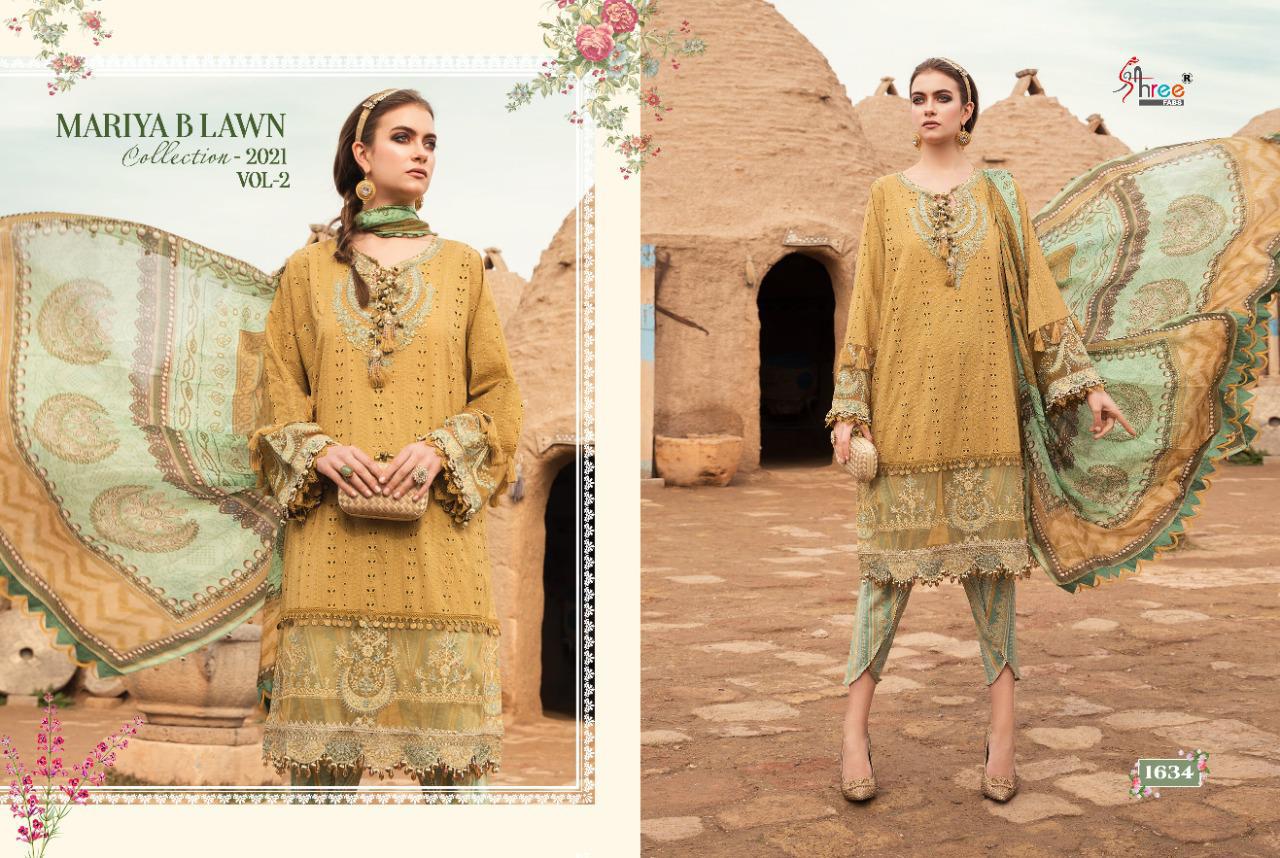 Shree Mariya B Lawn Collection 2021 Vol 2 Latest Fancy Festive Wear Pure Lawn Worked Pakistani Salwar Suits Collection
