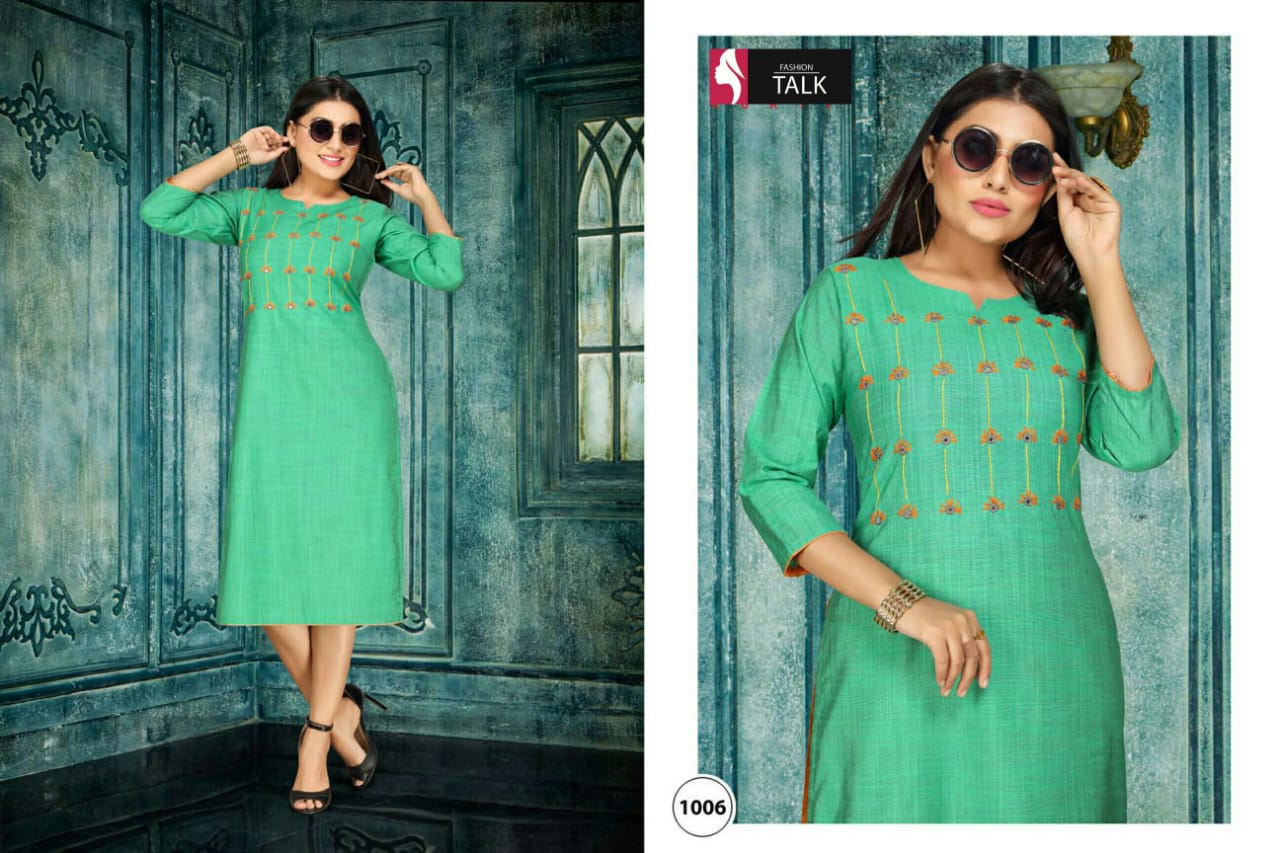 Ft Rolex Latest Fancy Designer Embroidery Work Silk Designer Kurtis Collection

