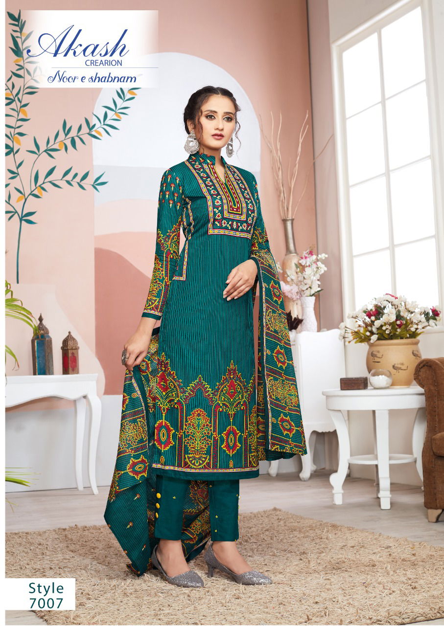 Akash Noor E Shabhnam 7 Cotton Printed Regular Wear Dress Material Collection
