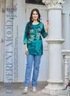 Evara Vol 1 By Radhika Rayon Foil Printed Ladies Short Top Suppliers In India
