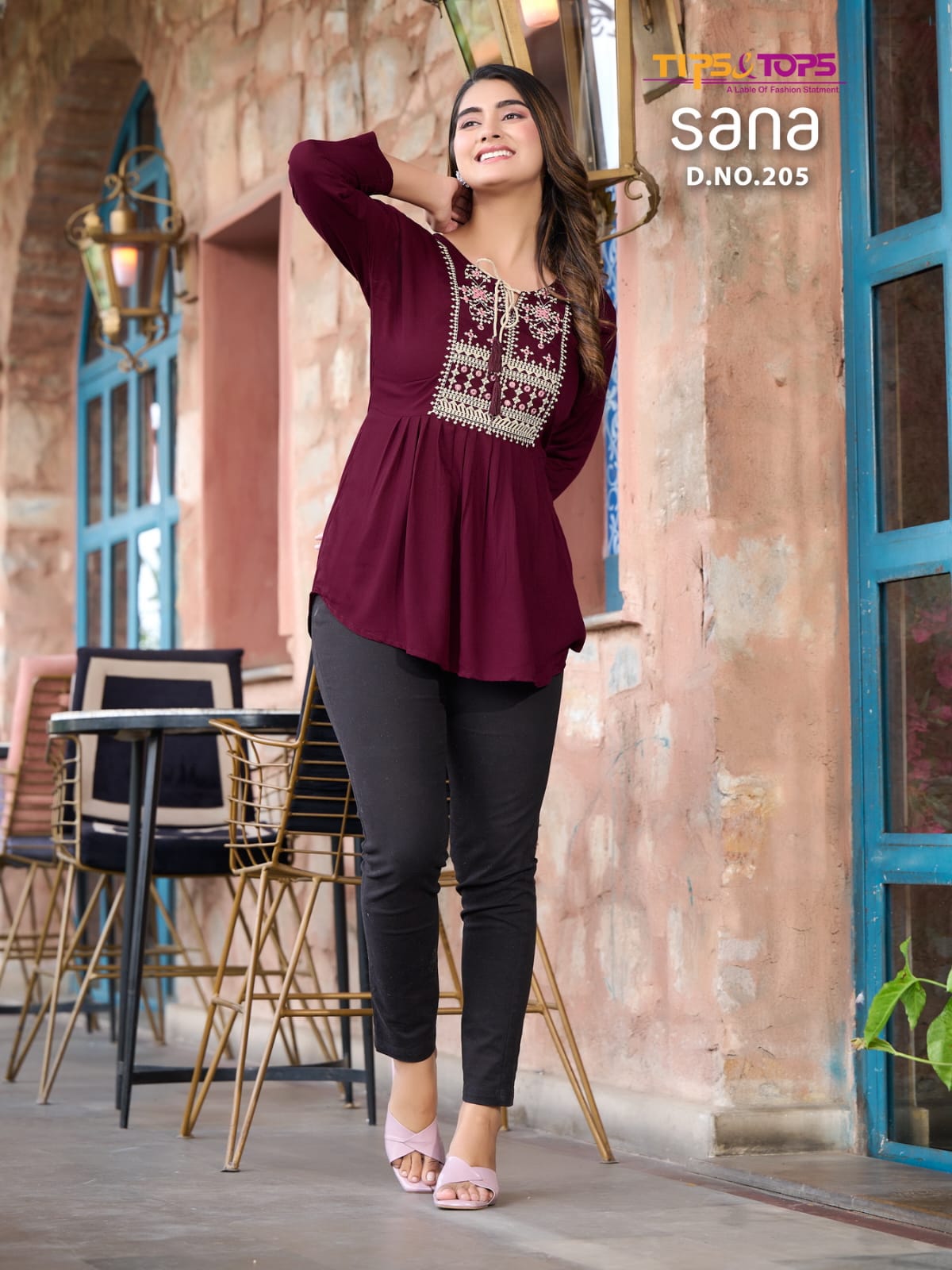 Sana Vol 2 By Tips Tops Rayon Short Ladies Top Catalog