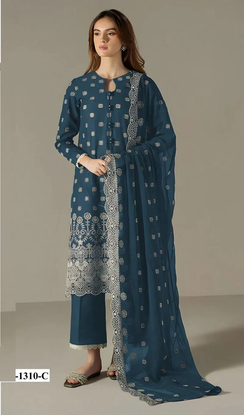 Super Hit 1310 A To E Beautiful Faux Georgette Salwar Suit Wholesale Market In Surat With Price