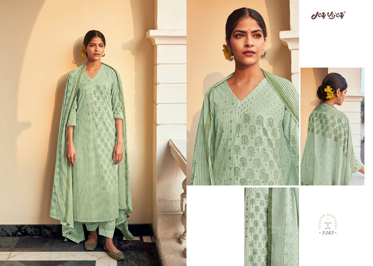 JAY VIJAY SURAHI Fancy Designer Festive Wear Pure Cotton Block Print With Hand Work Salwar Suit Collection