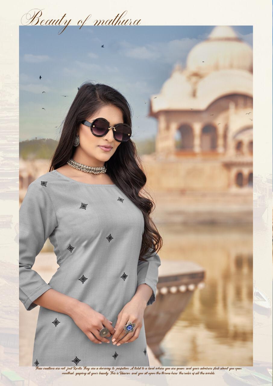 BANWERY BLEND VOL-6 Latest Designer Fancy Festive Wear Heavy Magic Cotton With Embroidery Work Fancy Kurtis Collection