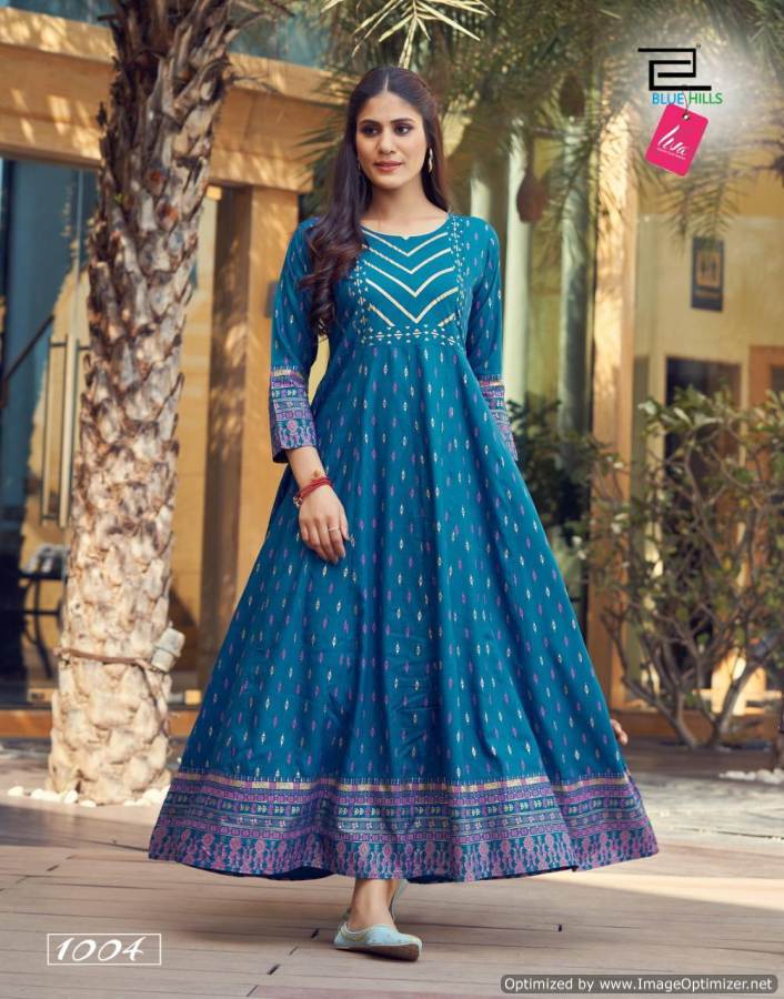 Blue Hills Glamour 5 Latest Designer Party Wear Long Kurti Collection