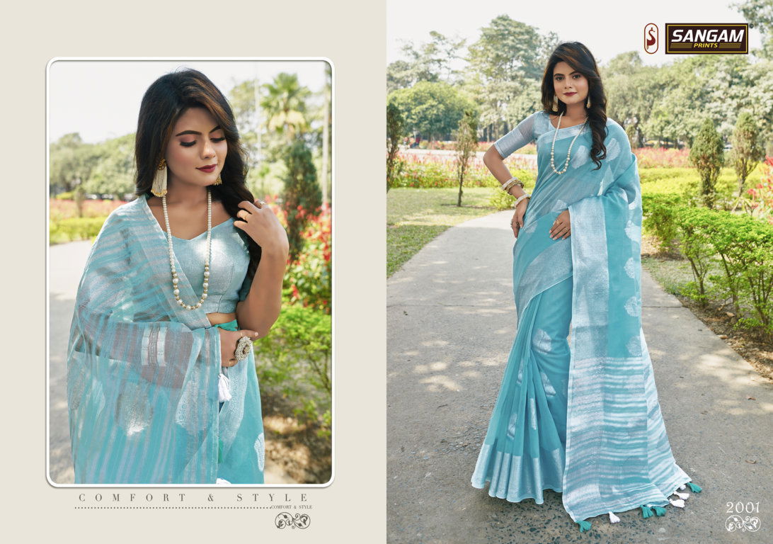 Sangam Pankhudi 3 Latest Fancy Casual Wear Linen Cotton Printed Sarees Collection
