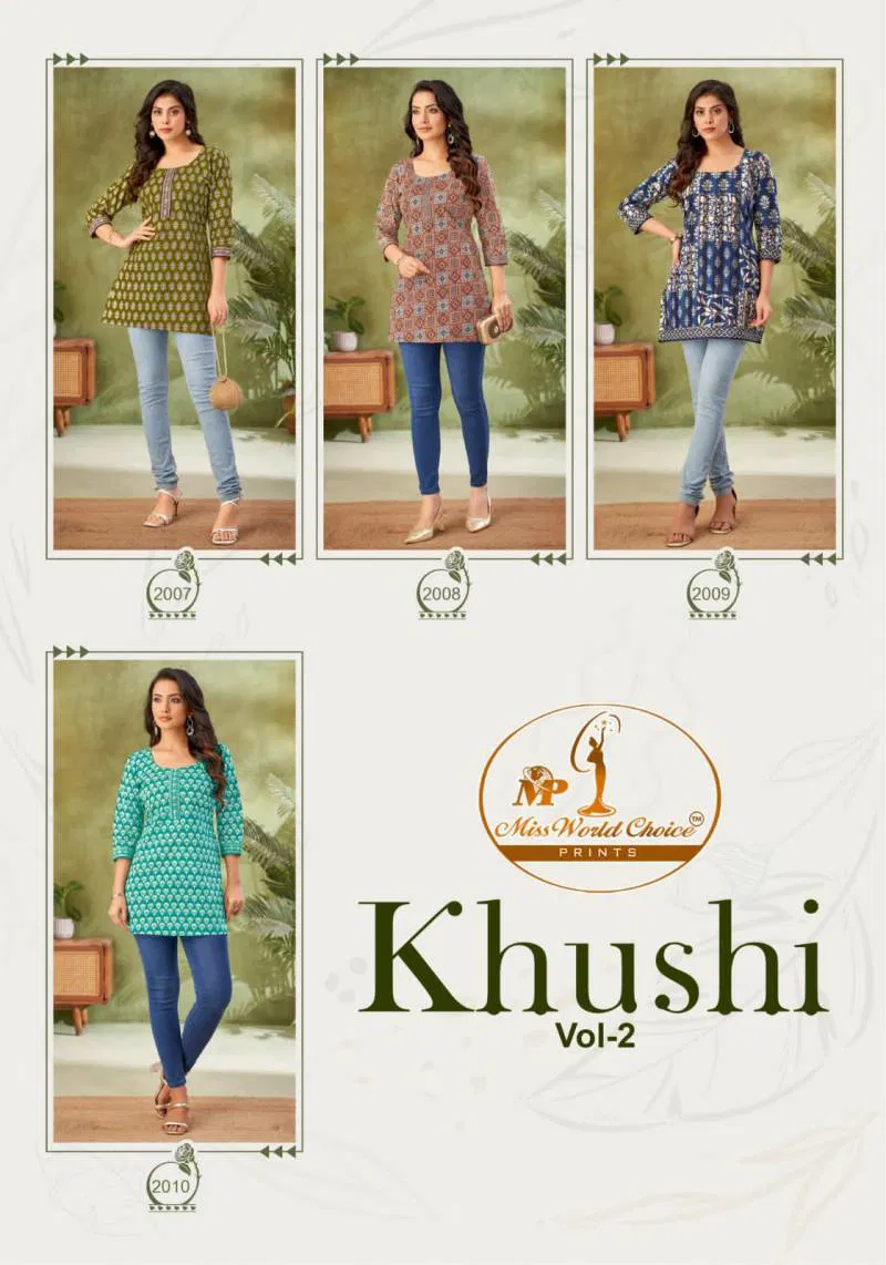 Khushi Vol 2 By Miss World Cotton Short Tops Wholesalers In Delhi