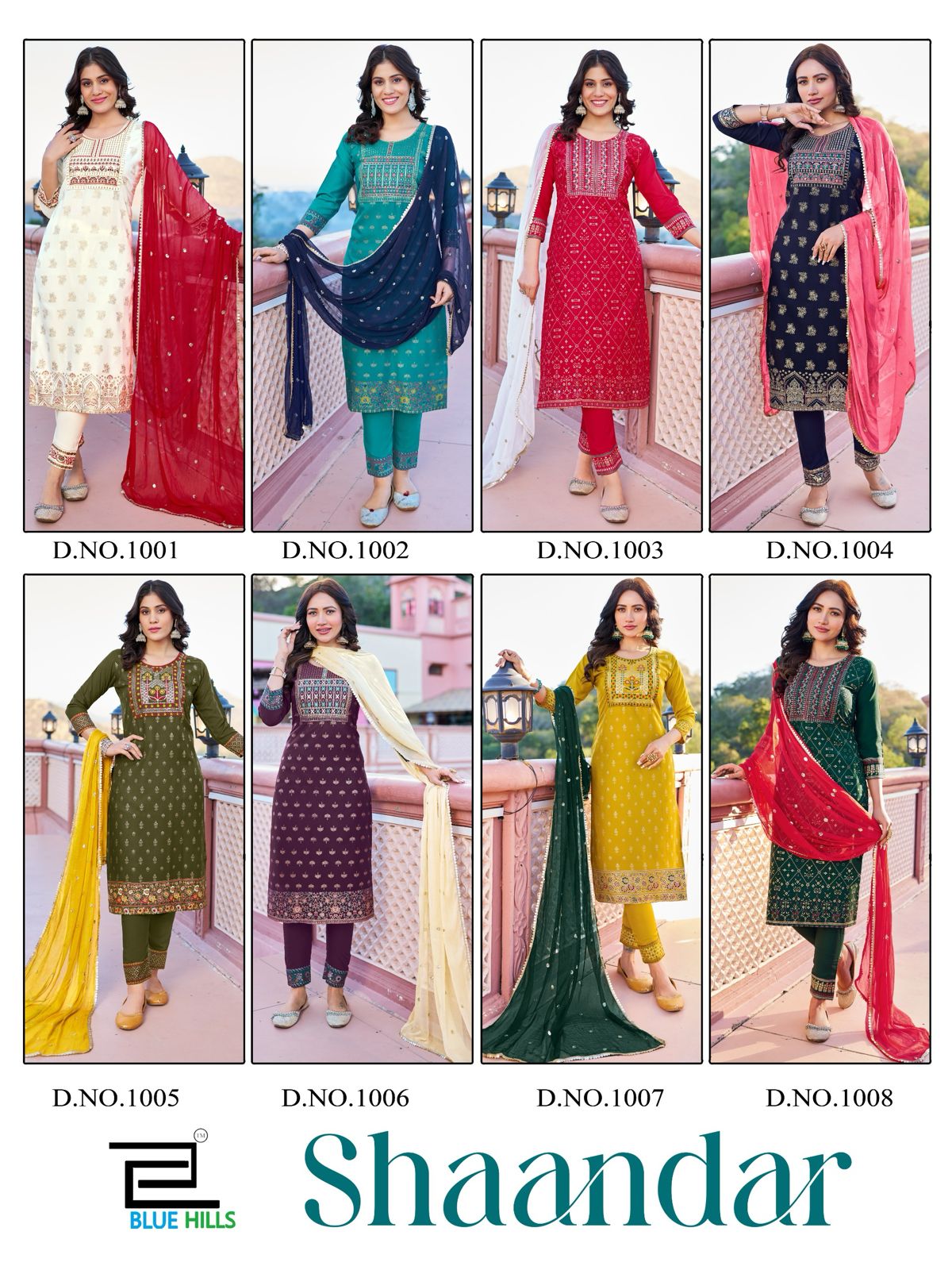 Shaandar By Blue Hills Foil Printed Kurti With Bottom Dupatta Wholesale Clothing Distributors In India
