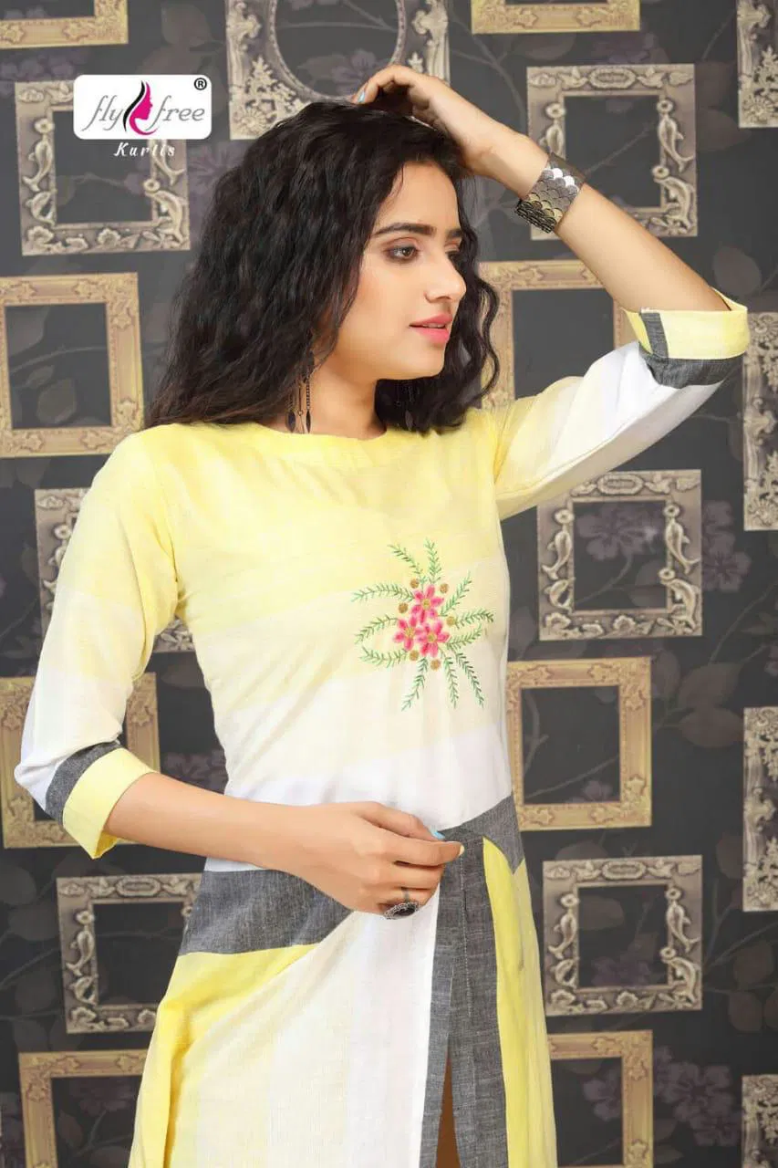 Fly Free Vamika Latest Fancy Stylish Regular Wear Heavy Rayon Designer Kurtis Collection
