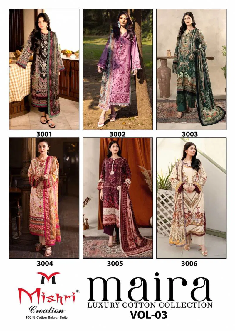 Maira 3 by Mishri Cotton Printed Karachi Style Dress Material suppliers in india