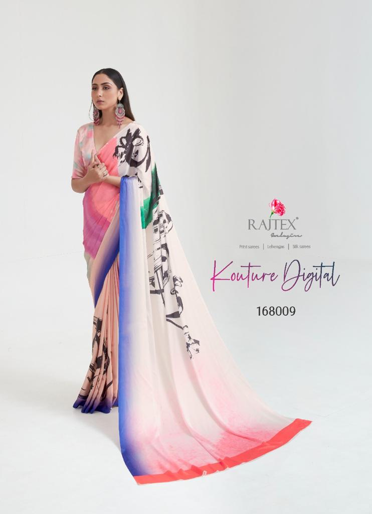 Rajtex Kouture Latest fancy regular Wear Digital Casual Wear Printed Sarees Collection
