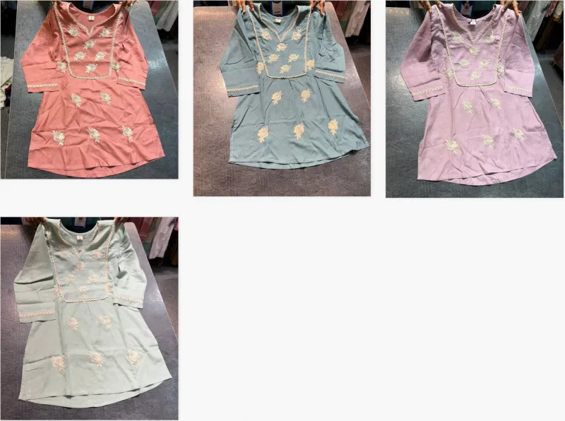 Naisha K 15 Rayon Embroidered Short Kurti Wholesale Suppliers In Mumbai