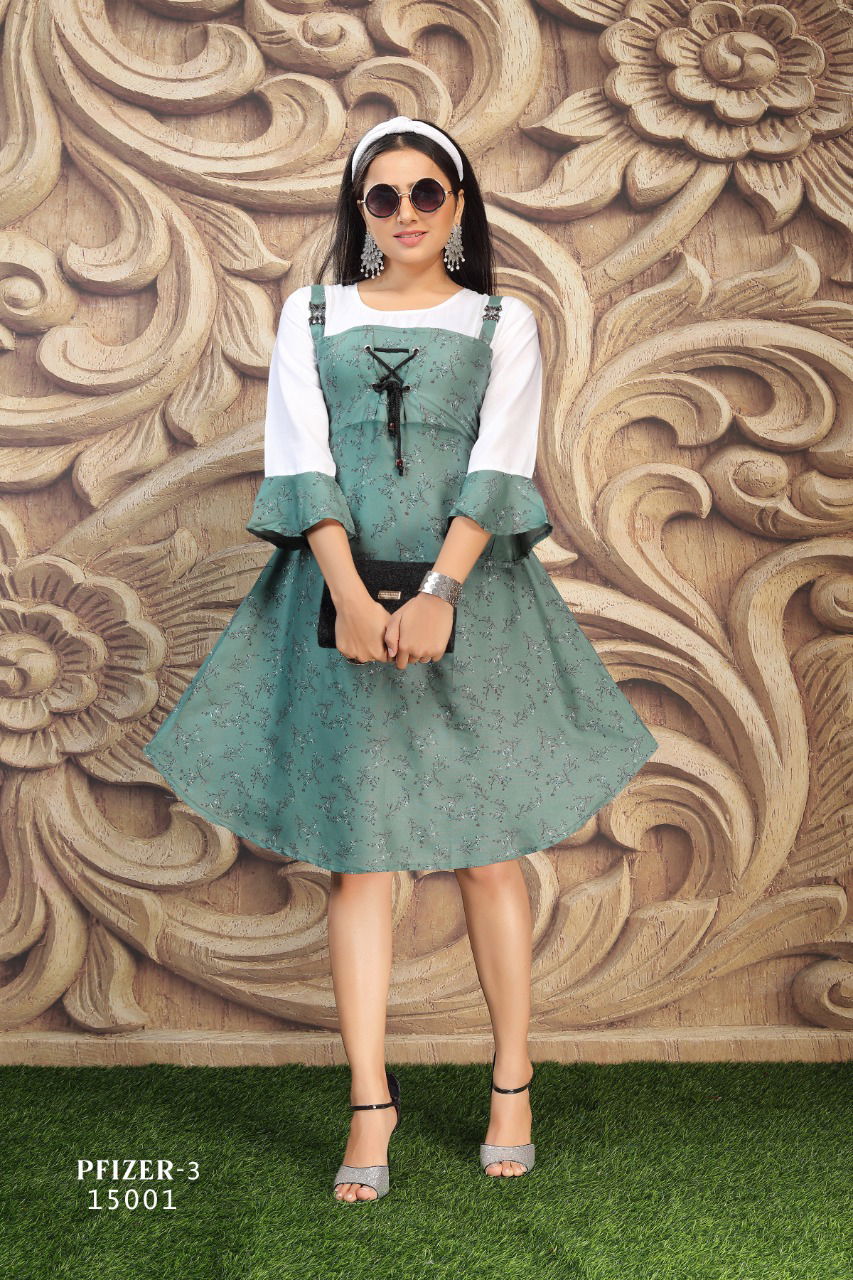 Pfizer 3 Rayon Prints Western Style Ethnic Wear Kurti Collection
