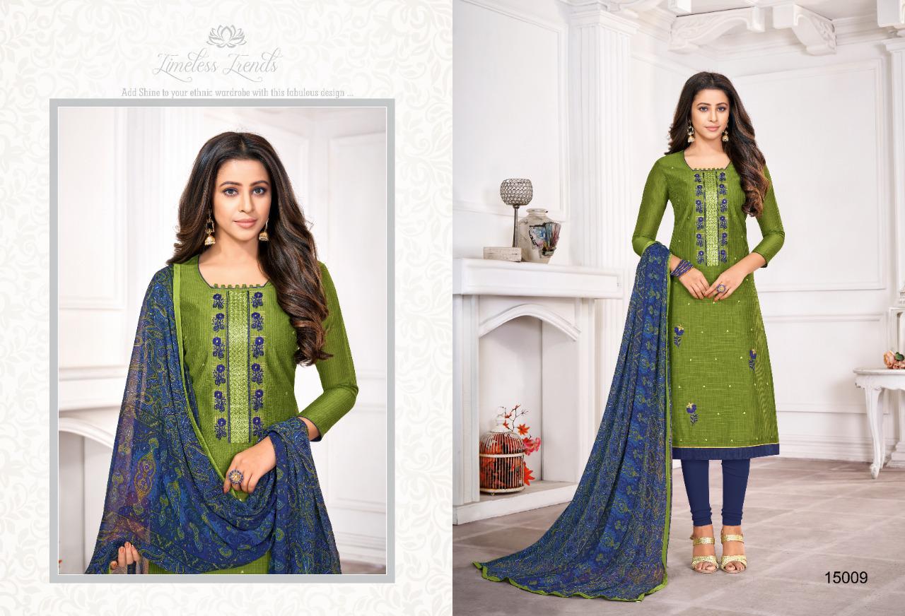 Autogragh 15 Casual Wear Slub Lining Embroidery Work Designer Churidar Dress Material Collection
