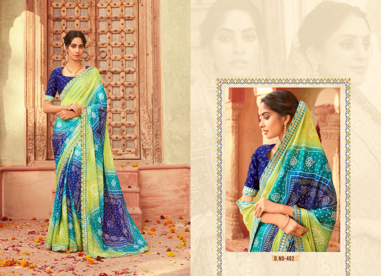 Lt Bandhan Printed Wear Fancy Designer Chiffon Latest Saree Collection
