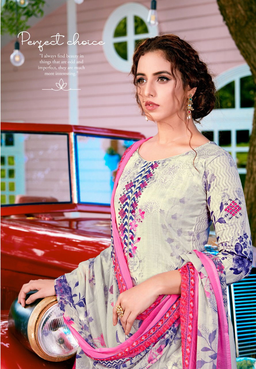 Yashika Rinaz 4 Latest Designer Printed Pure Lawn Cotton Dress Material Collection With Mal Mal Dupatta 
