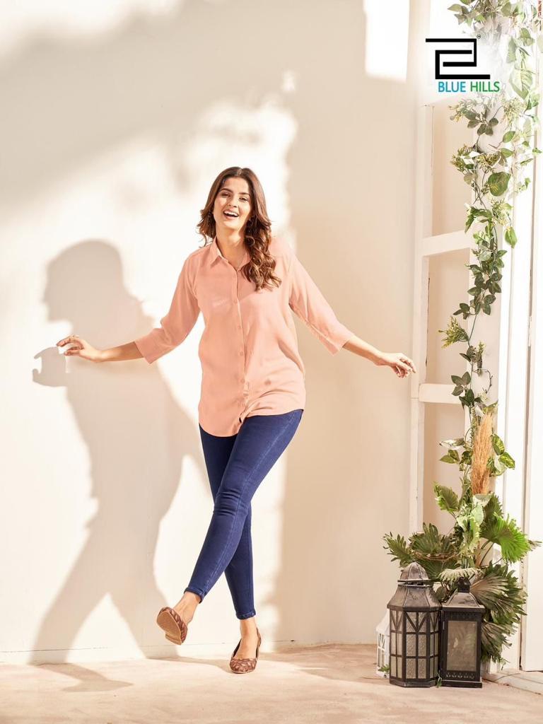 Blue Hills Traveller Rinkle Rayon Plain Ladies Shirts Catalog
