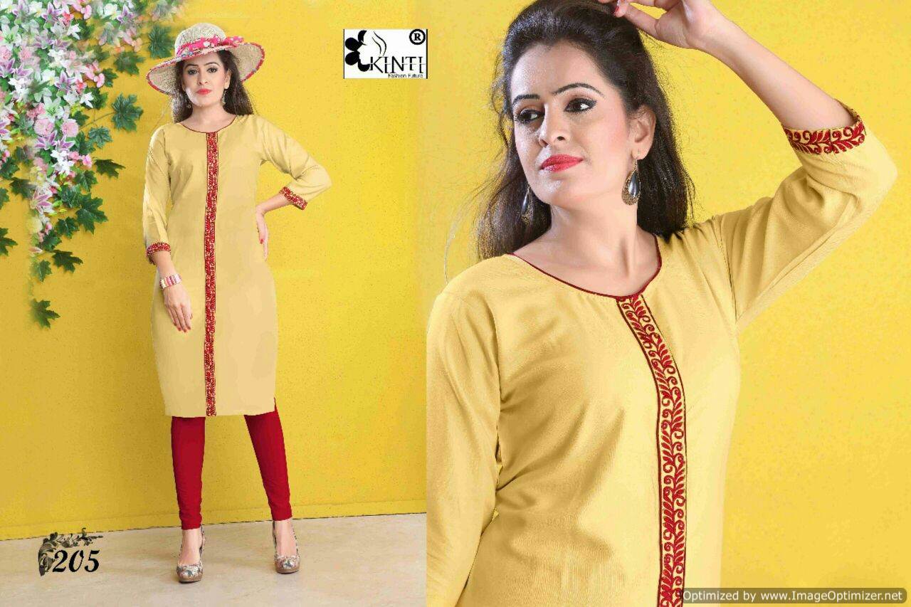 Kinti-Pratha Vol-2 Ltaets Designer Regular Wear Worked Heavy rayon Kurtis Collection
