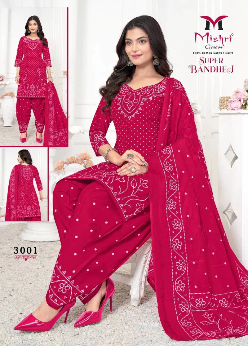 Super Bandhej Vol 03 By Mishri Cotton Printed Dress Material Wholesale Market In Surat