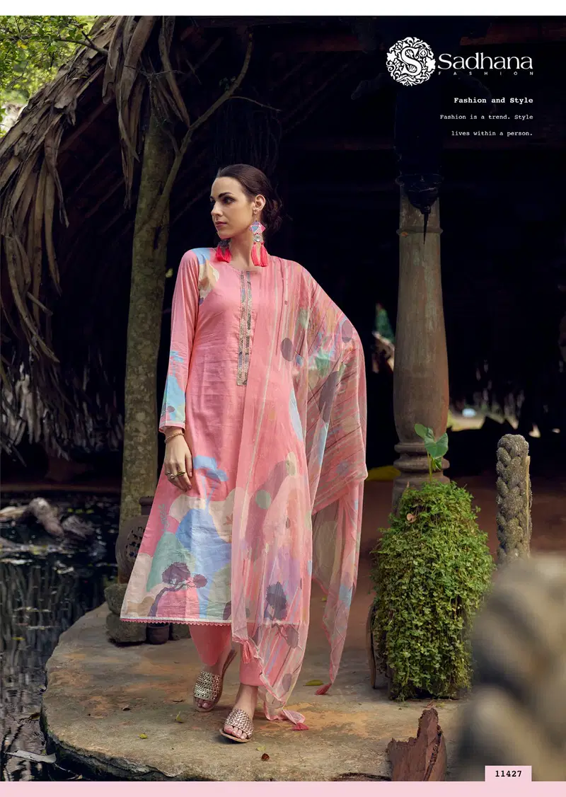 Nasrin By Sadhana Lawn Cotton Digital Printed Dress Material Exporters In India