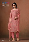 Arlett By Vipul Lavender Organza Embroidery Designer Salwar Suits Exporters In India
