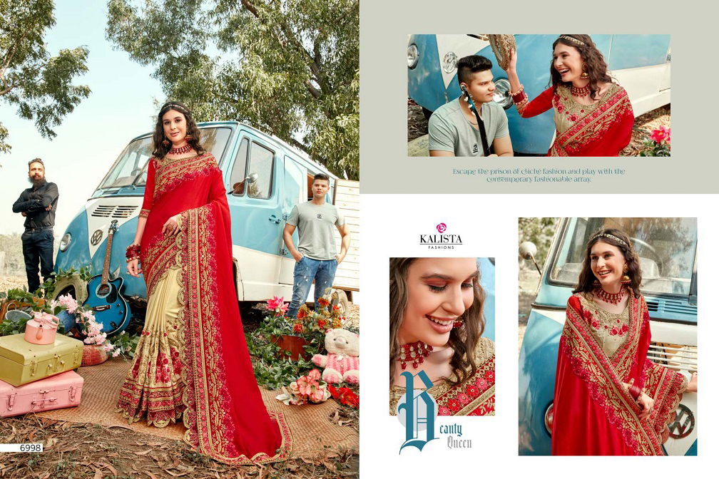 Kalista Khawaab 16 Latest Wedding Wear Embroidery And Stone Worked Silk Sarees Collection