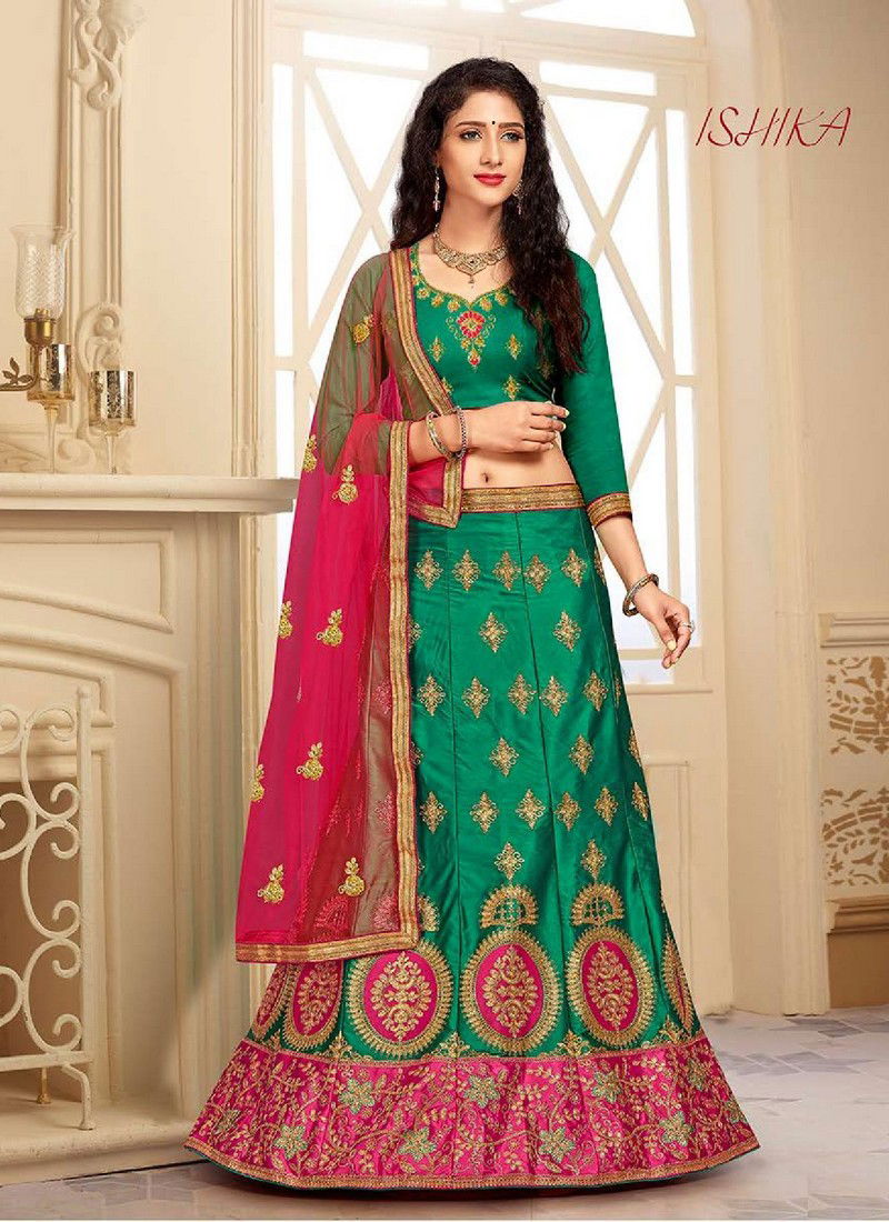 Saanchi Ishika Wedding Designer Bridle Embroidered Silk Lehenga Choli Collection