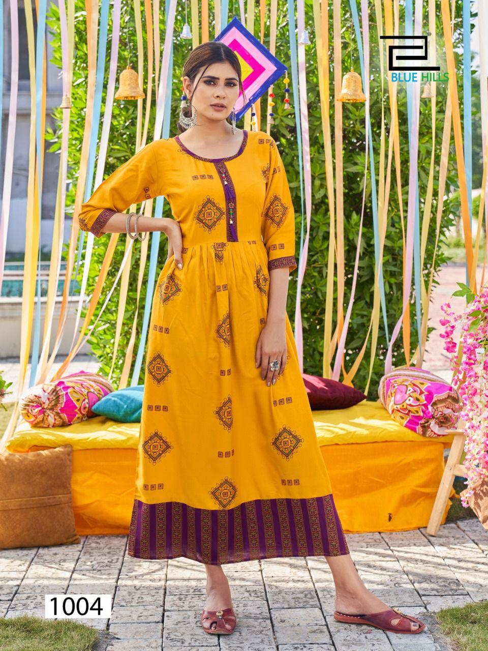 Blue Hills Khwaab 3 Fancy Party Wear Rayon Long Anarkali Kurti Collection