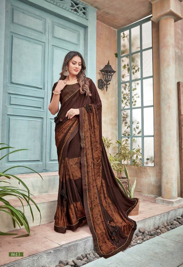 Shangrila Alisha Latest Fancy Designer Printed Ethnic Wear Swarovski Fancy Work Designer Saree Collection
