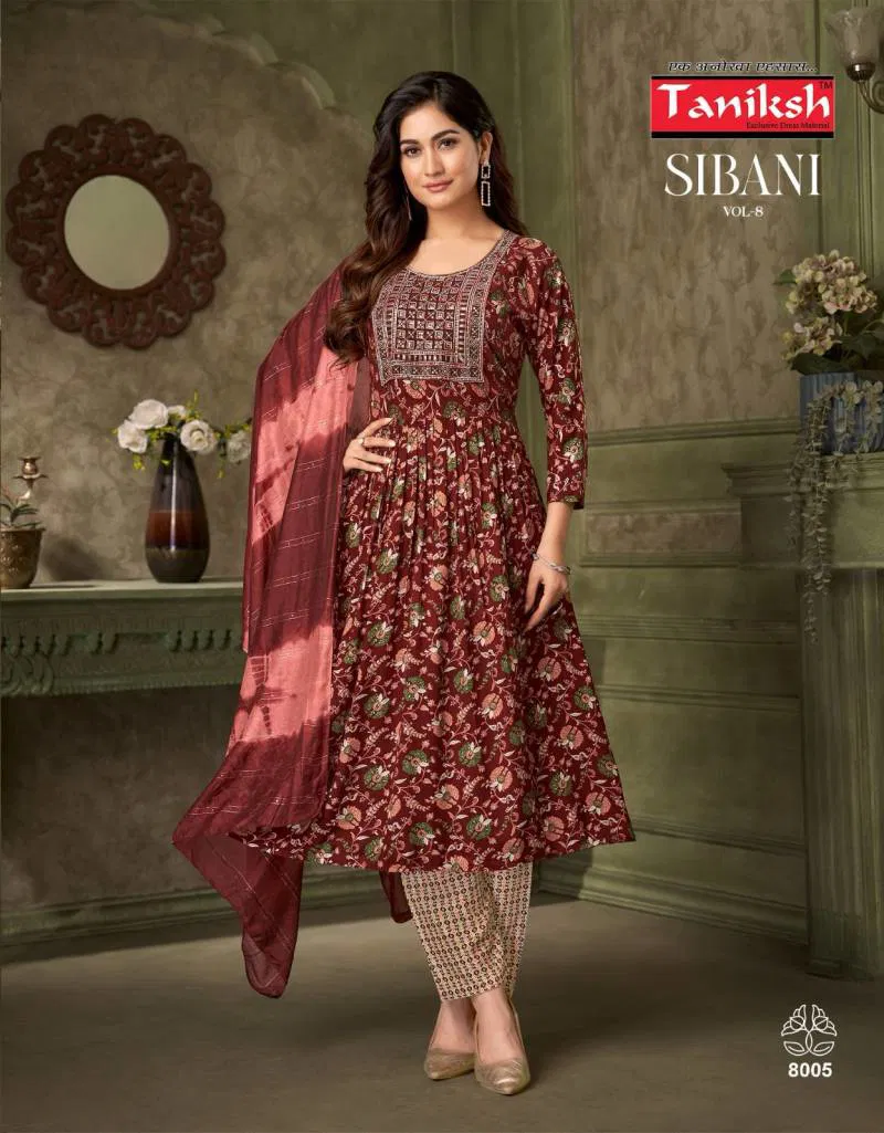 Sibani Vol 8 By Taniksh Rayon Printed Online Kurti With Bottom Dupatta Wholesale